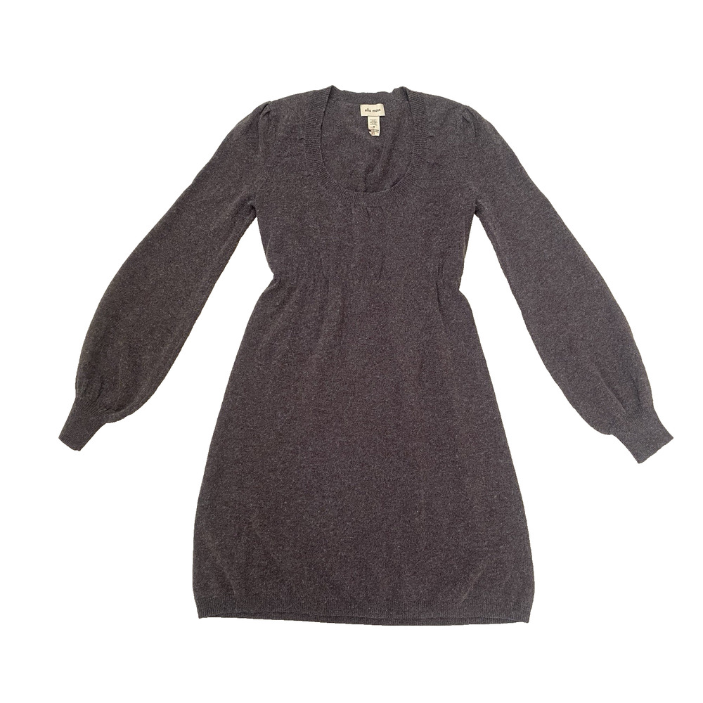 Ella Moss Y2K Babydoll Cashmere Silk Dress M Long Sleeve‎ Preppy Fairy Boho